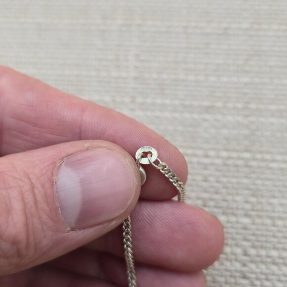 16 Inch Sterling Silver Blue Opal Eye Pendant Necklace A5498 - Picture 6 of 8